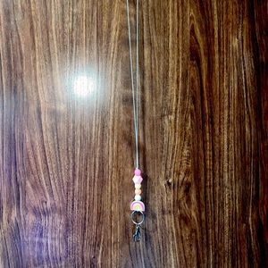 Pink Rainbow Elastic Lanyard
